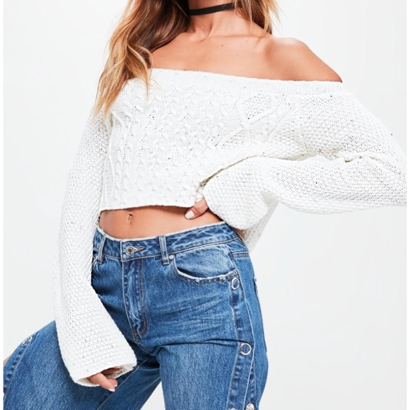 Cable Crop Knitted Jumper 